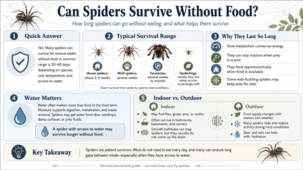 can spiders survive without food