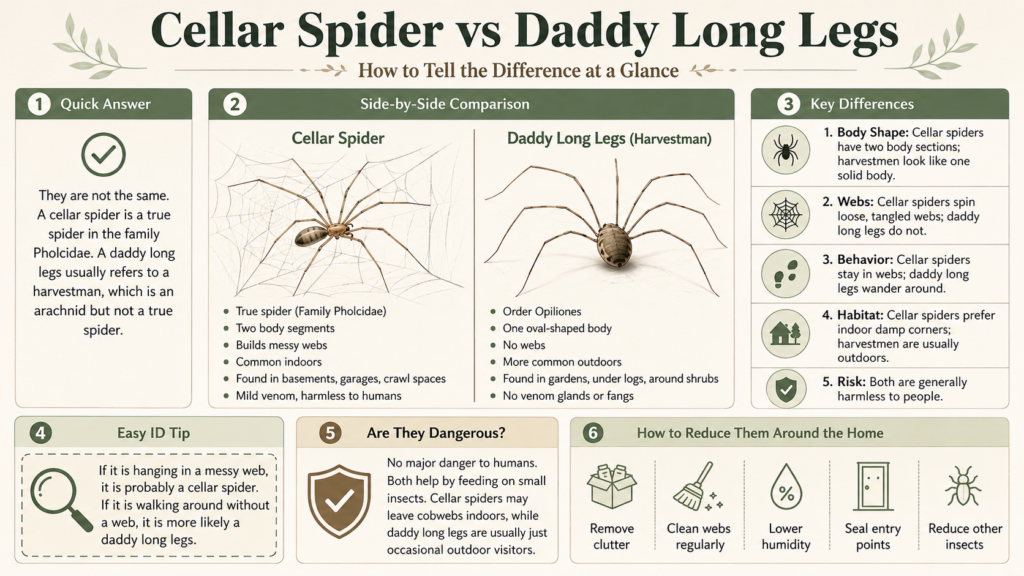 cellar spider vs daddy long legs
