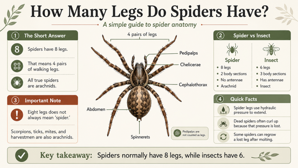 how many legs do spiders have