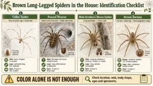 brown spider with long legs in house what is it