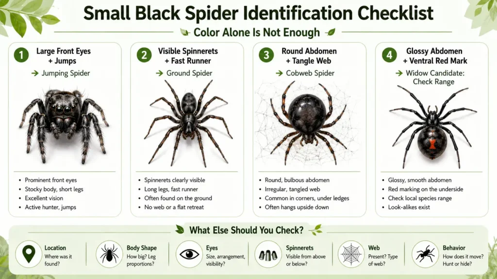 small black spider identification
